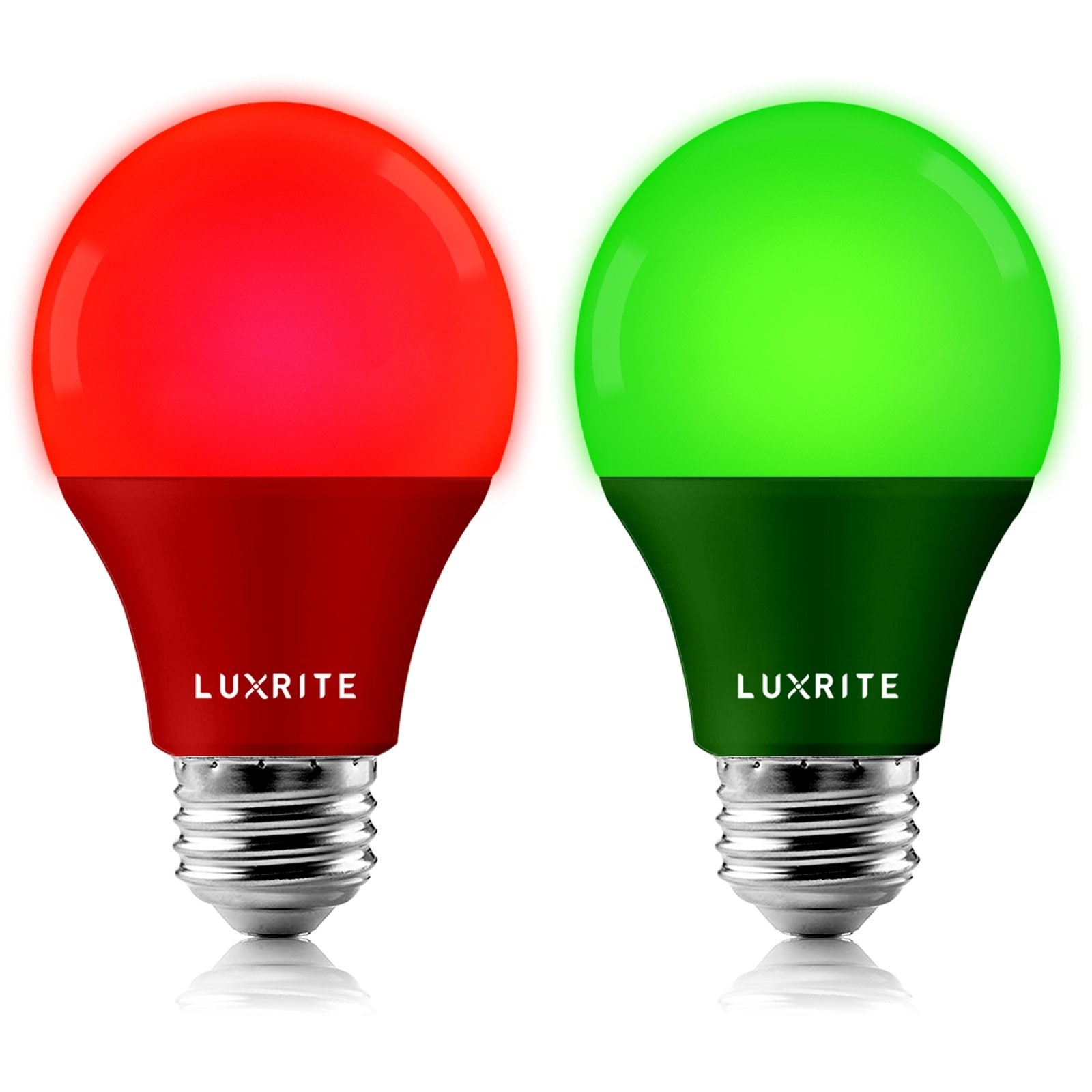 Luxrite A19 Christmas LED Red and Green Light Bulb 60W Equivalent UL E26 Indoor Outdoor Holiday Lighting Bed Bath Beyond 36487155