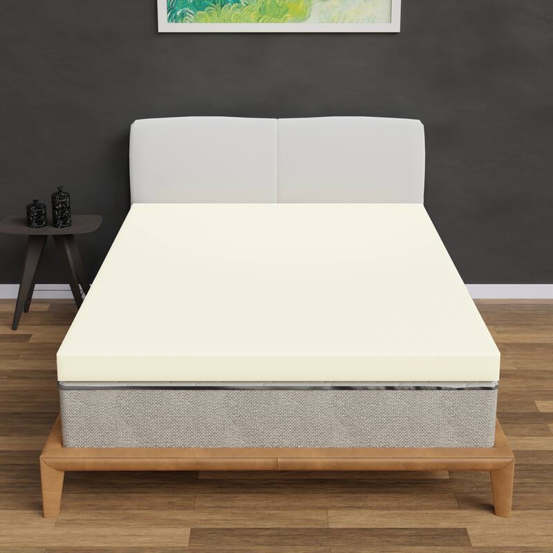 ONETAN, 1" and 2" Foam Topper,Adds Comfort to Mattress. - White
