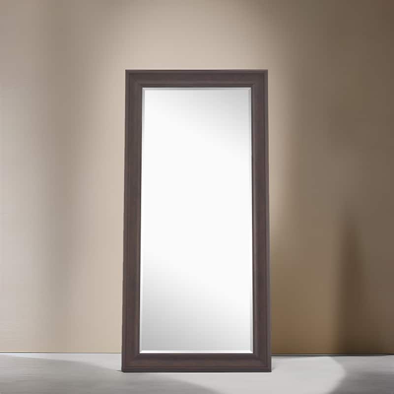 Tall Mirror Full Body Oversized Mirror Smooth Faux Wood Frame Rectangle Wall Mounted Hanging Mirror