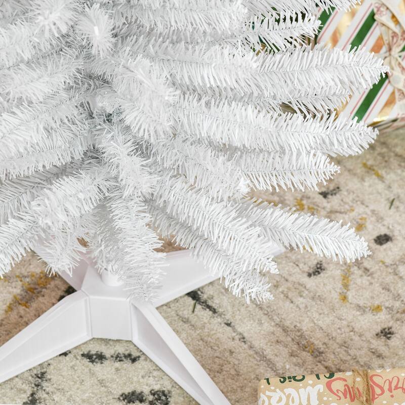 HOMCOM 5' Unlit Artificial Pencil Christmas Tree, Slim Xmas Tree with Foldable Metal Stand - 4.91 ft