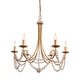 preview thumbnail 12 of 16, Farmhouse Bohemia Chic 6-light Wood Beaded Chandelier