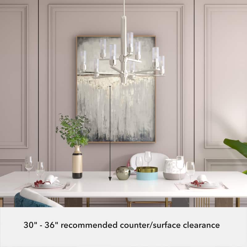 Hunter Gatz Ribbed Glass Chandelier - Dining Room, Kitchen Island, Entry - Glam, Contemporary, Transitional