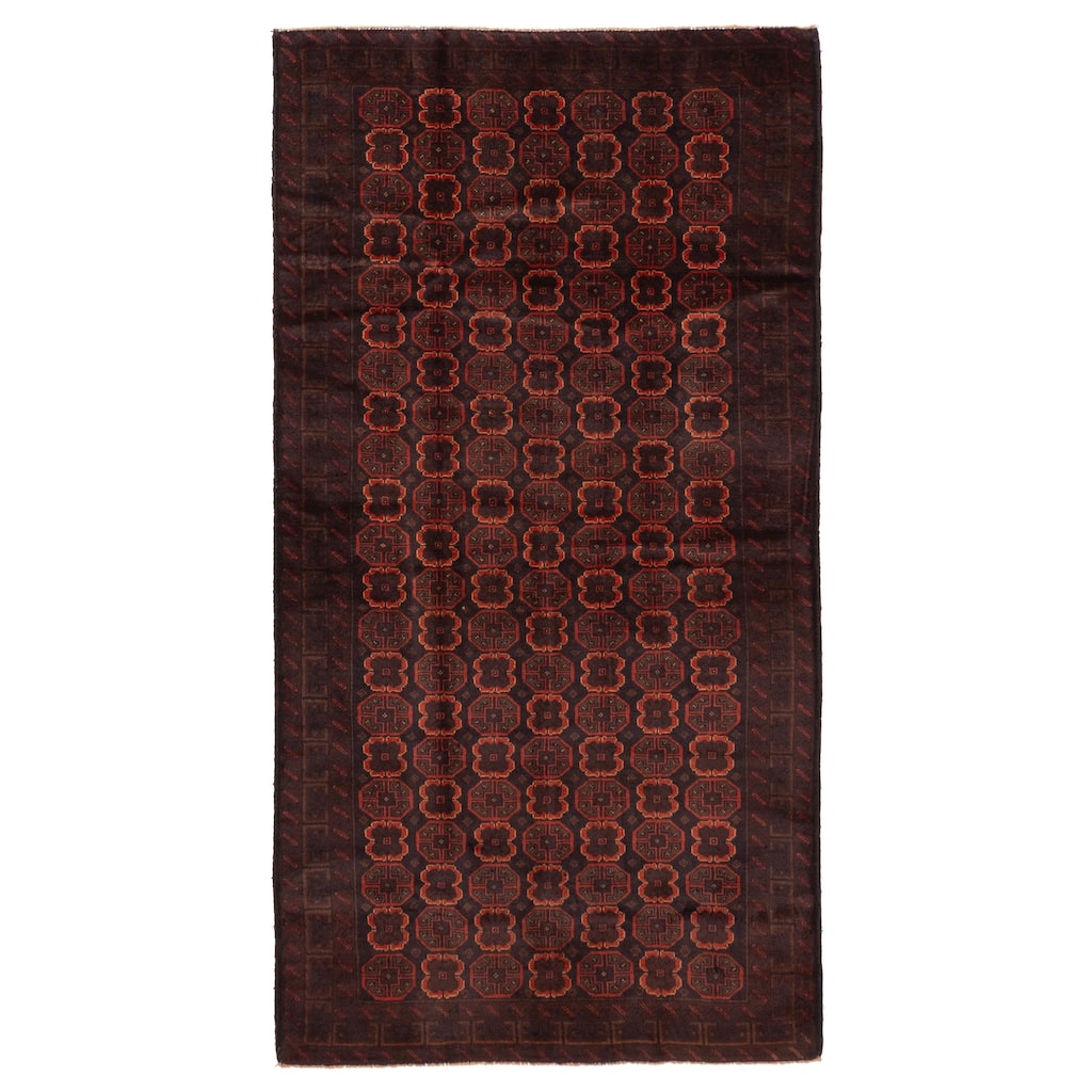 ECARPETGALLERY Hand-knotted Teimani Dark Brown Wool Rug - 3'9 x 7'3