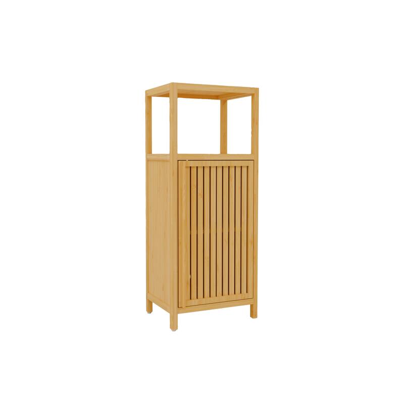 41 inch multi-scene use large capacity single door locker with one shelf - Natural
