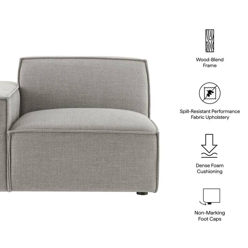 Restore Performance Fabric Upholstered Left-Facing Modular Lounge Chair