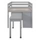 preview thumbnail 13 of 18, Functional Twin Size Wooden Loft Bed with Retractable Writing Desk and 4 Drawers, Solid Construction, Versatility galore, Grey