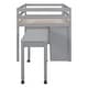 preview thumbnail 12 of 18, Twin Size Loft Bed Kids Bed with Retractable Desk and Drawers, Solid Wood with Lateral Portable Desk and Shelves