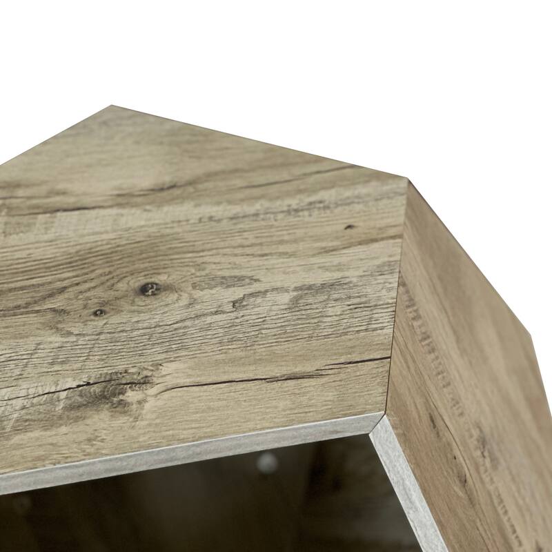25.98'' Shaped Modern Pet Furniture Cat Kennel Side Table MDF Multi-Purpose Furniture, Colored Flower Oak