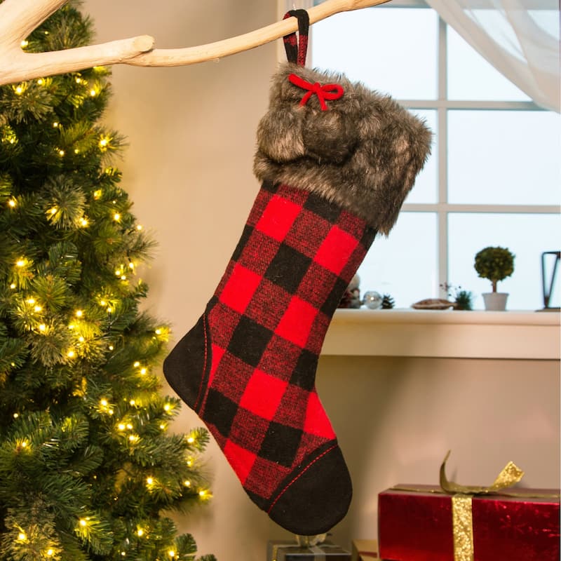 Glitzhome 21"L Plush Christmas Stockings