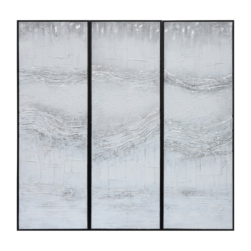 Sagebrook Home Modern Neutral 61X21 Set Of 3 Framed Abstract , Rectangle Wall Art - 61" x 21" x 2"