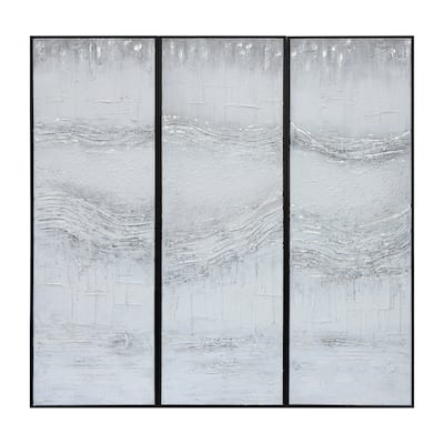 Sagebrook Home Modern Neutral 61X21 Set Of 3 Framed Abstract , Rectangle Wall Art