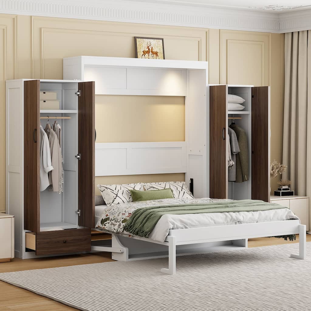 Murphy Bed Wall Bed with Closet ,Drawers and Table