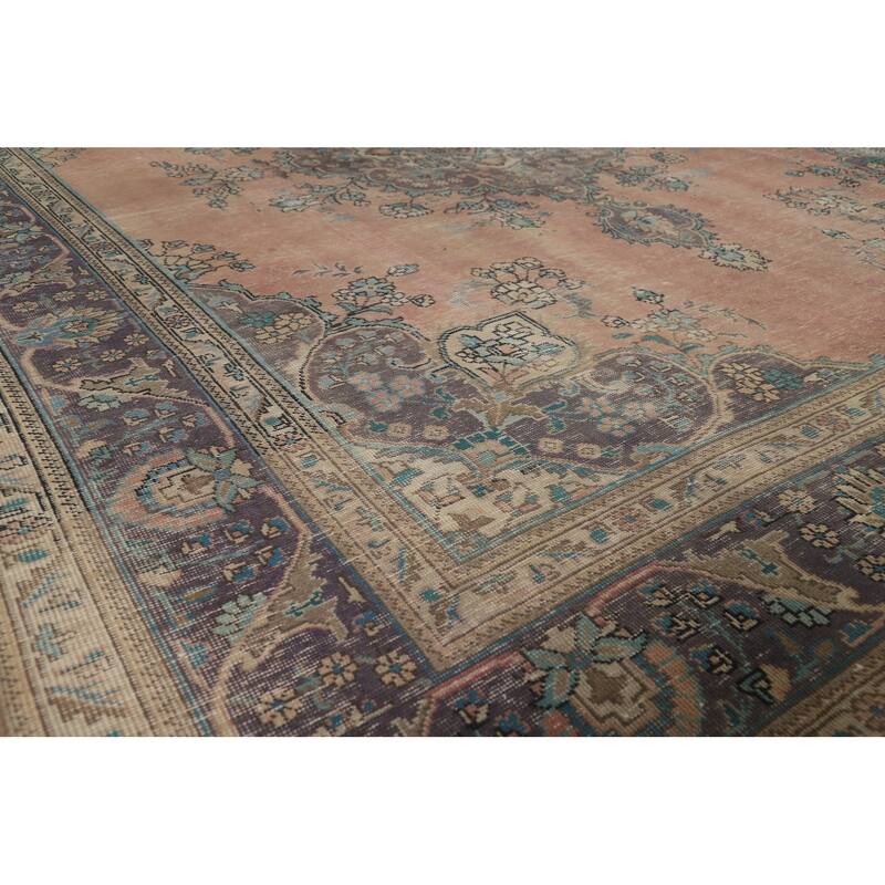 Medallion Tabriz Persian Area Rug Handmade Wool Carpet - 8'0" x 10'7"
