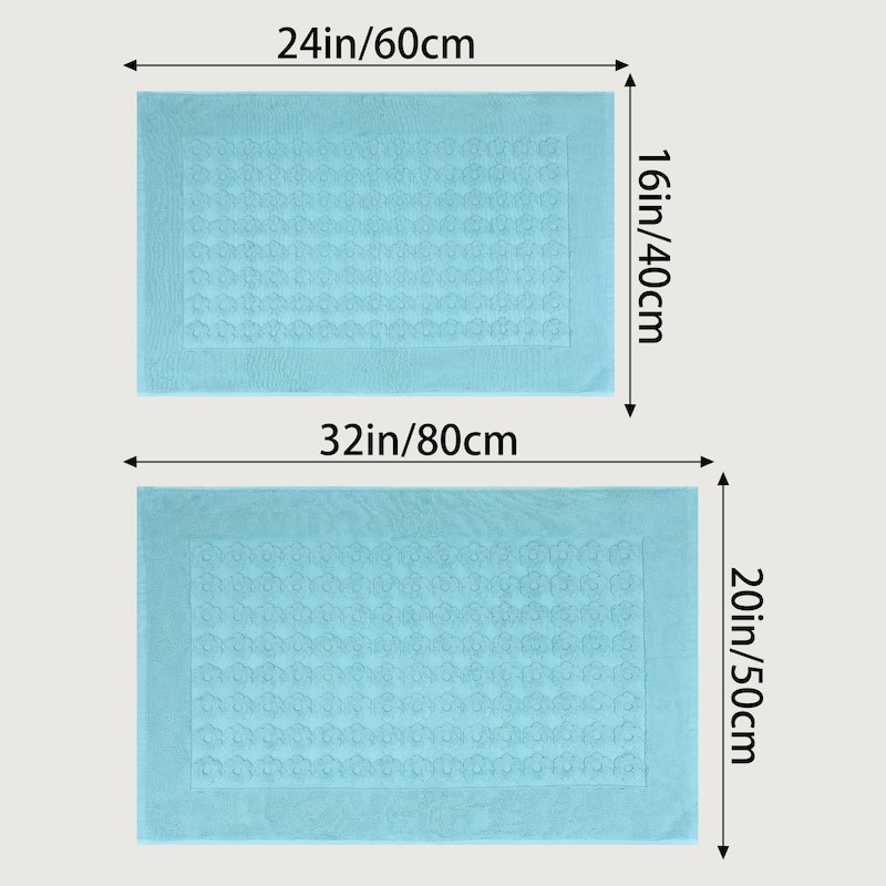 Luxury Bath Rug Towel, Cotton Absorbent Hotel Spa Shower Floor Mat for Bathroom