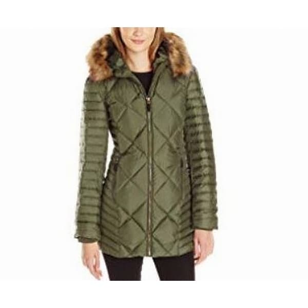 faux fur quilted puffer jacket