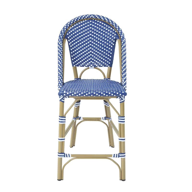 Lidia French 24-inch PE Wicker Counter-Height Chairs (Set of 2) by Furniture of America - Set of 2