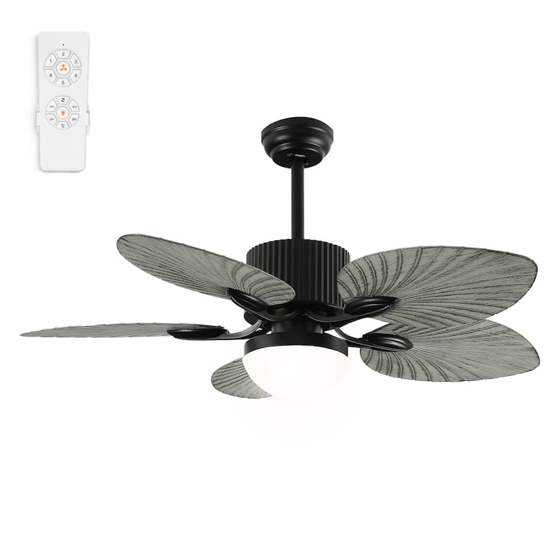 Moasis 44 Inch 5 Blades Tropical Palm Ceiling Fans with Lights and Remote Control