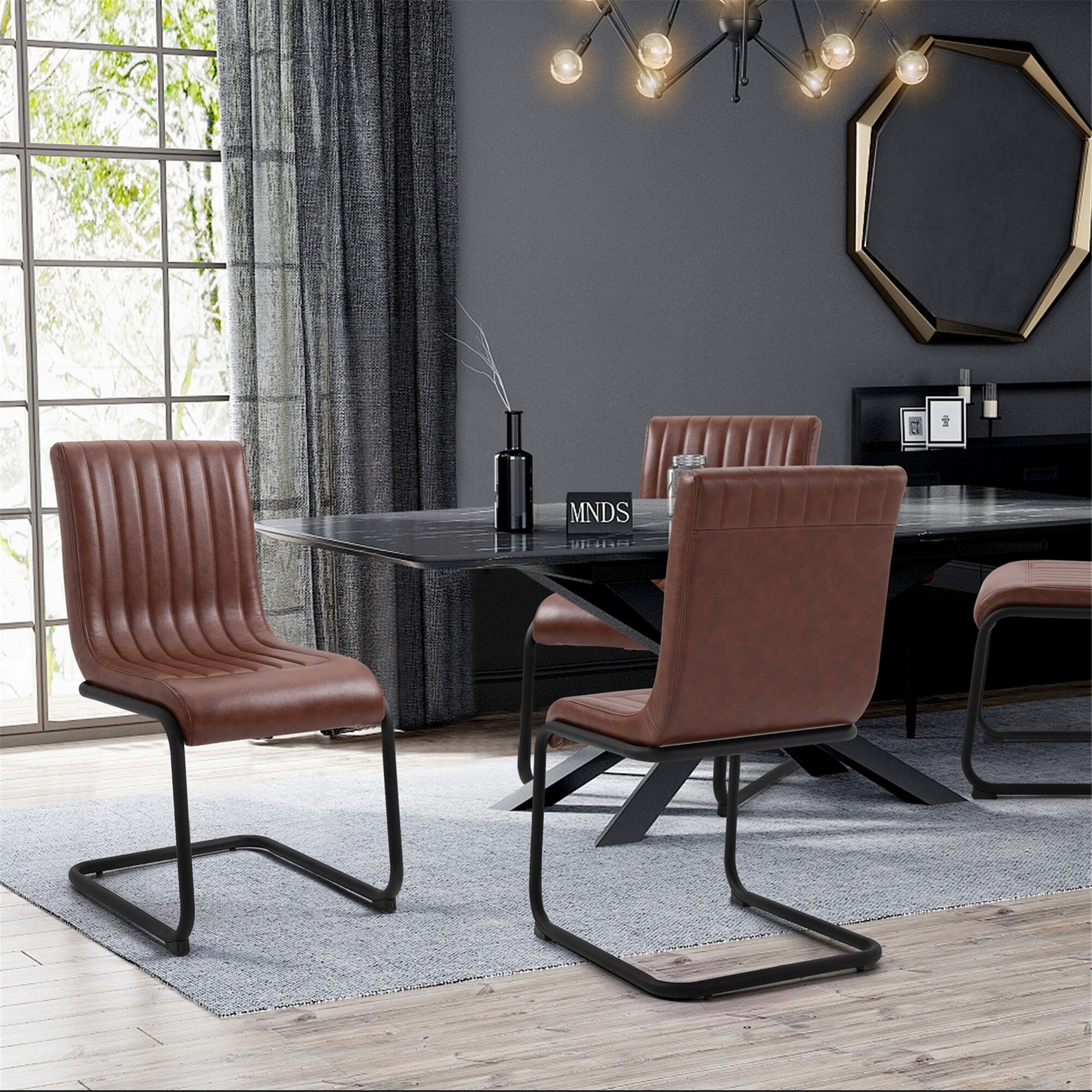 Furniturer Camel Faux Leather Armless Office Visitor Chair Set Of 2 Overstock 31646881