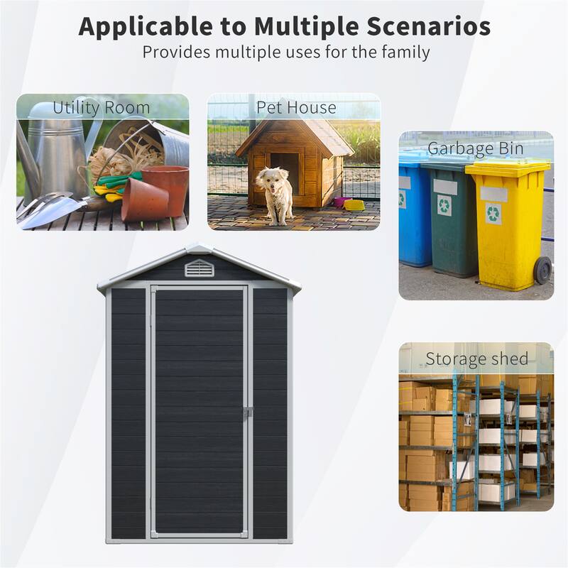 4x6ft Outdoor plastic Storage Shed with floor