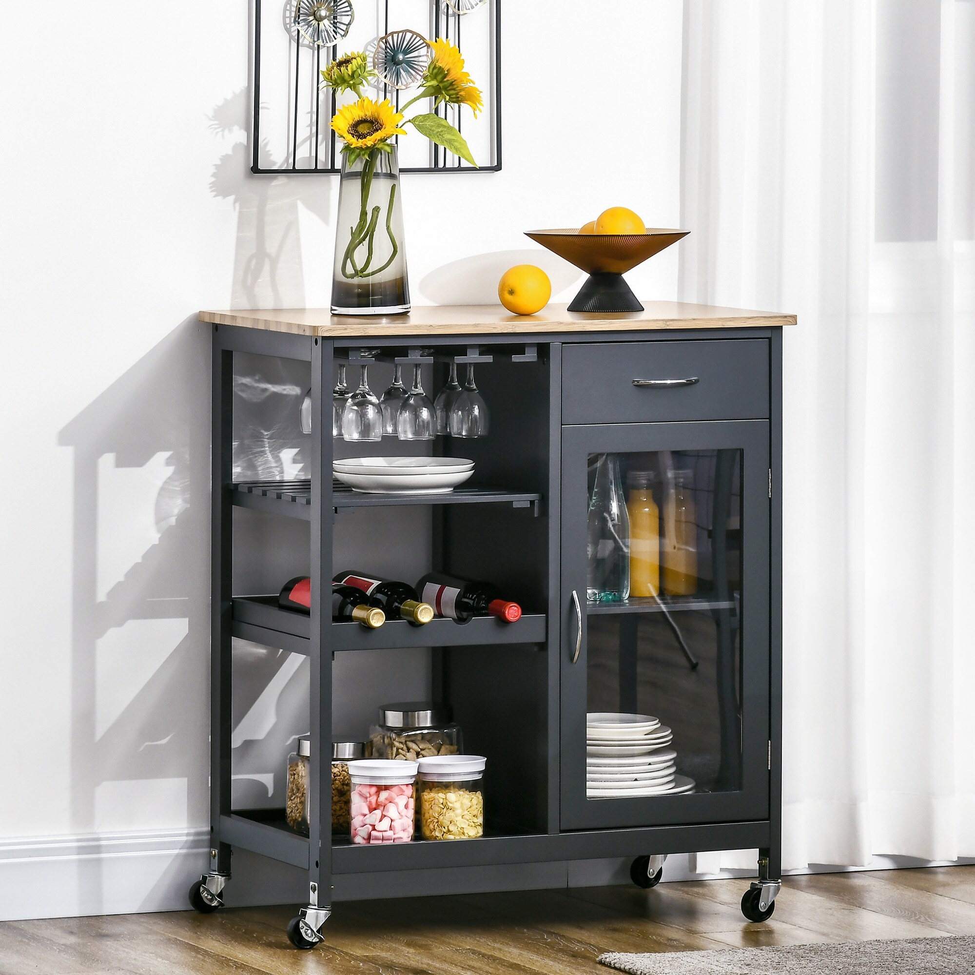 Kitchen dresser sales with wine rack