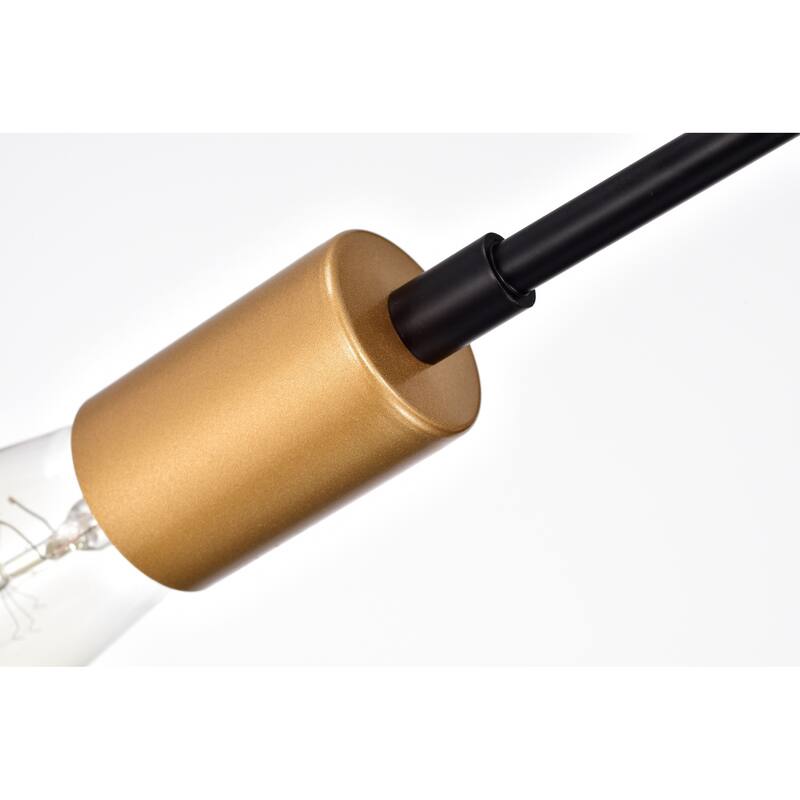 Chandelier Linear Matte Black Gold 5-Light