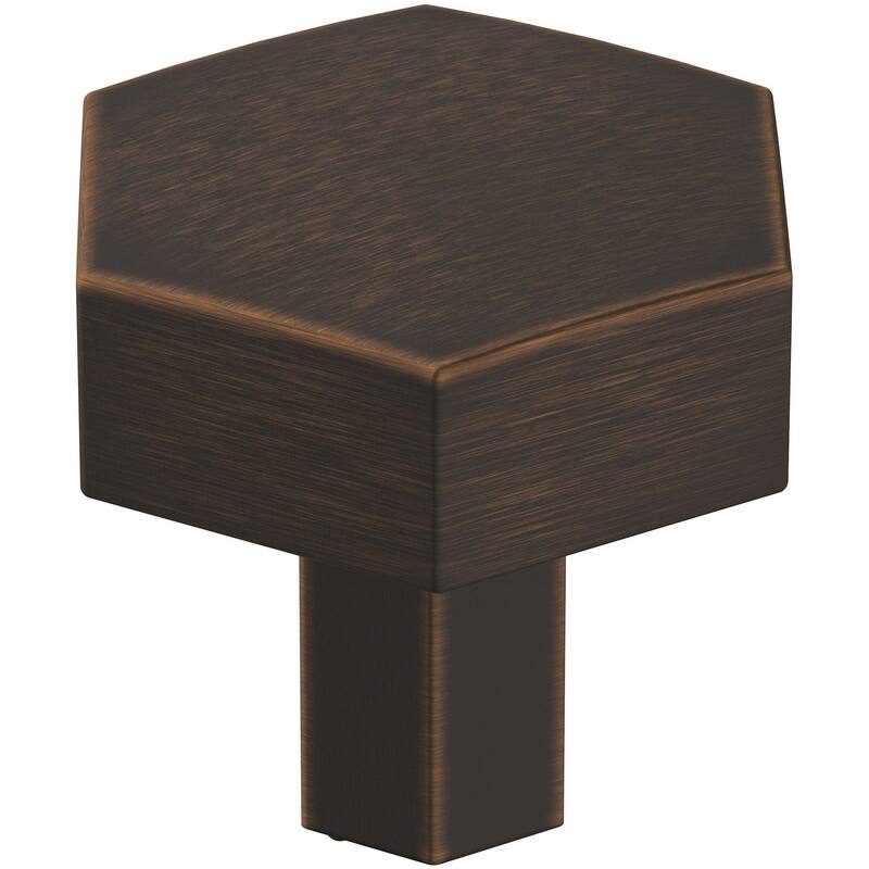 Amerock Caliber 1-1/4 Inch Geometric Cabinet Knob - Oil Rubbed Bronze