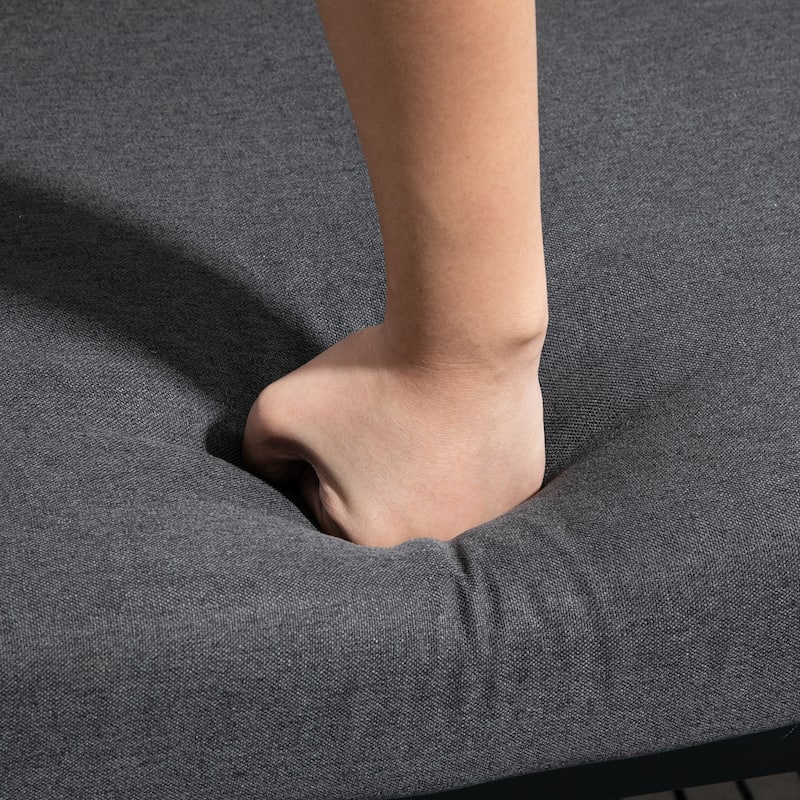 HOMCOM Single Person Chaise Lounger Sofa Bed with 5 Adjustable Positions, 2 Large Pillows, and Birch Legs