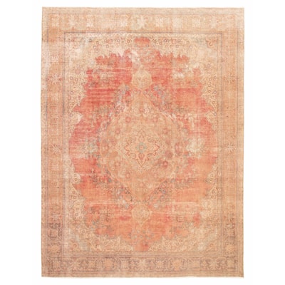 ECARPETGALLERY Hand-knotted Antalya Vintage Copper Wool Rug - 9'7 x 12'6