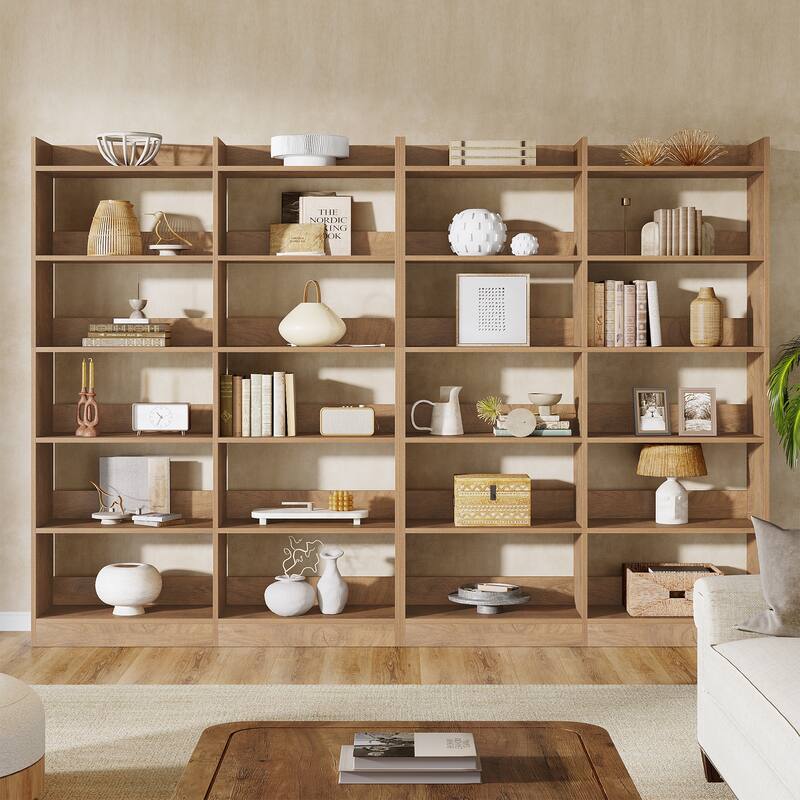 70.87'' Bookshelf & Bookcase, Wooden Open Shelf Display Storage Rack for Bedroom, Living Room, Home Office