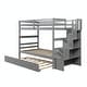 preview thumbnail 4 of 21, Twin over Twin Bunk Beds with Stairway Storage
