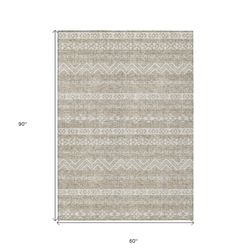 HomeRoots Southwestern Transitional Rectangle Outdoor Rug
