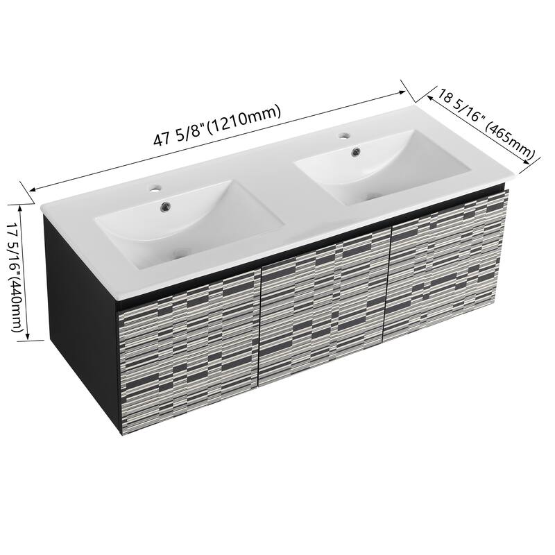 Bathroom Vanity With Sink In 24/30 Inch, Floating Bathroom Vanity with Soft Close Door