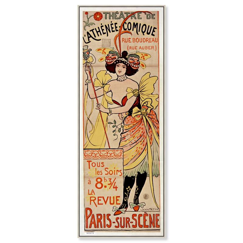 L Athenee Comique Panoramic Canvas by Art Remedy - Silver - 20" x 54"