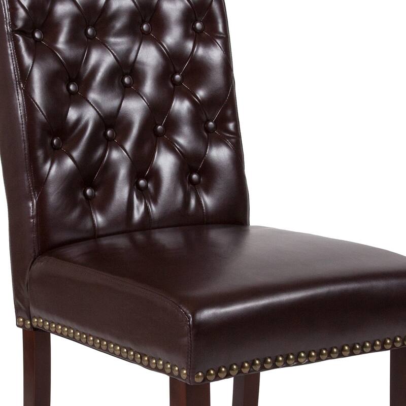 4PK Parsons Chairs-Rolled Back, Accent Nail Trim