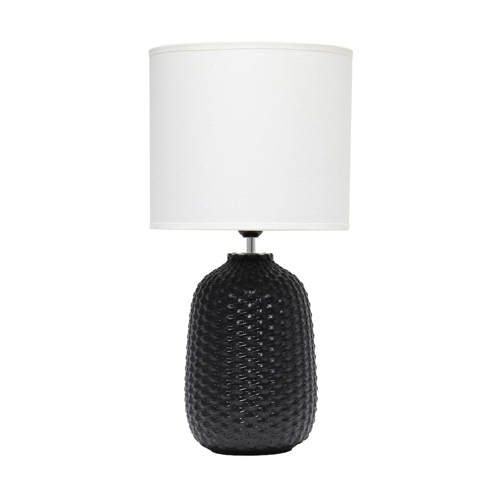 20.4 in. Black Finish Table Lamp with White Shade, Desk Lamp for Writing and Computer Desks
