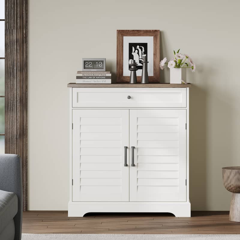 16 Pair Shoe Cabinet,Freestanding Entryway Storage Organizer with Drawer,Living Room, Bedroom, White