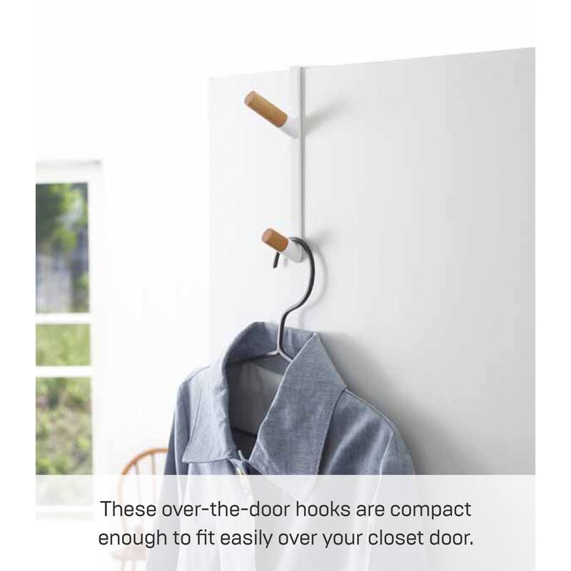 Yamazaki Home Over-the-Door Hook, Steel - L 3.86 x W 0.59 x H 7.09 inches