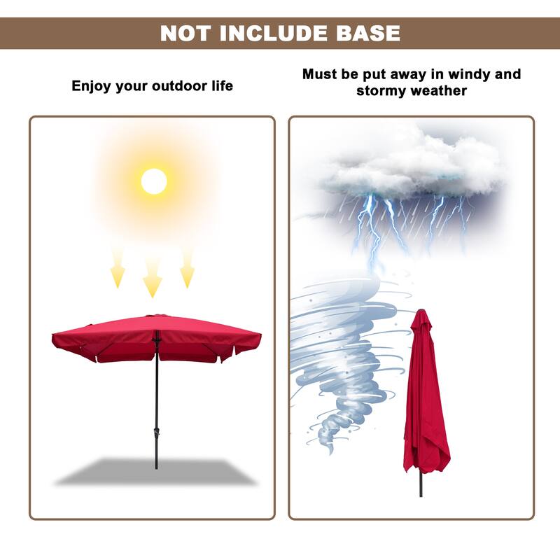 Clihome 10' x 8' Patio Square Market Umbrella with Skirted Canopy