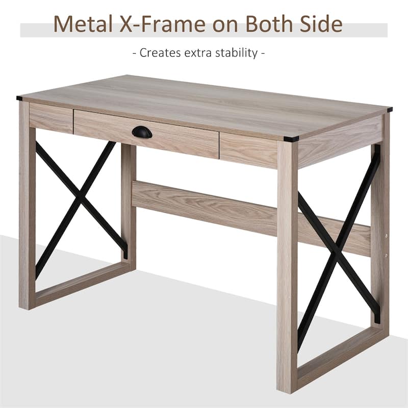 Home Office Computer Desk,Rustic Writing Desk,Farmhouse Workstation