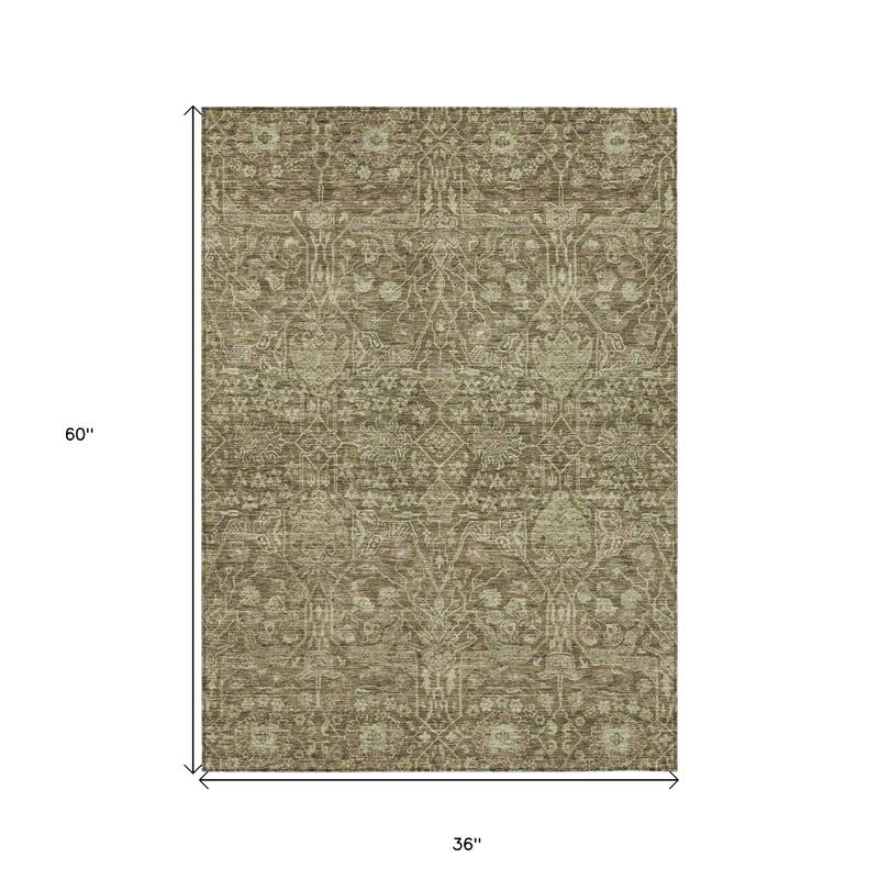 HomeRoots Floral Transitional Rectangle Outdoor Rug