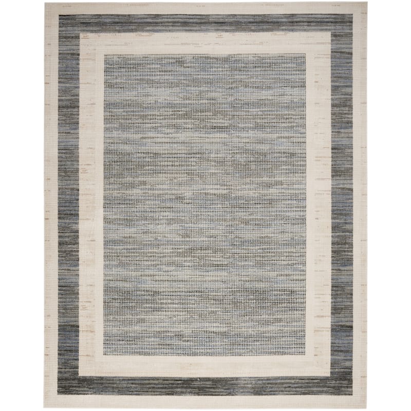 Nourison Serenity Home Indoor Geometric Area Rug - 5' 3" x 7' 3" - Grey/Ivory - Rectangle