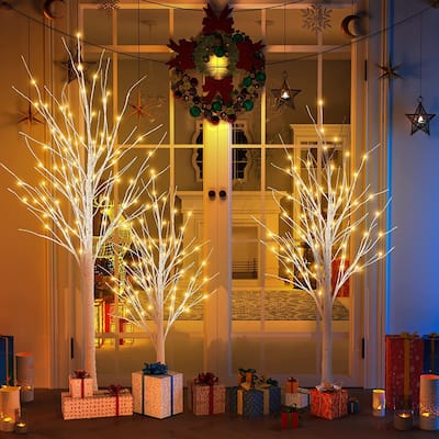 Mieres 3 Pieces Christmas Tree With Warm LED Lights, Indoor and Outdoor Decoration Lights - N/A