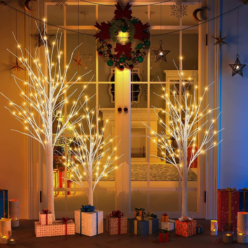 Mieres 3 Pieces Christmas Tree With Warm LED Lights, Indoor and Outdoor Decoration Lights - N/A