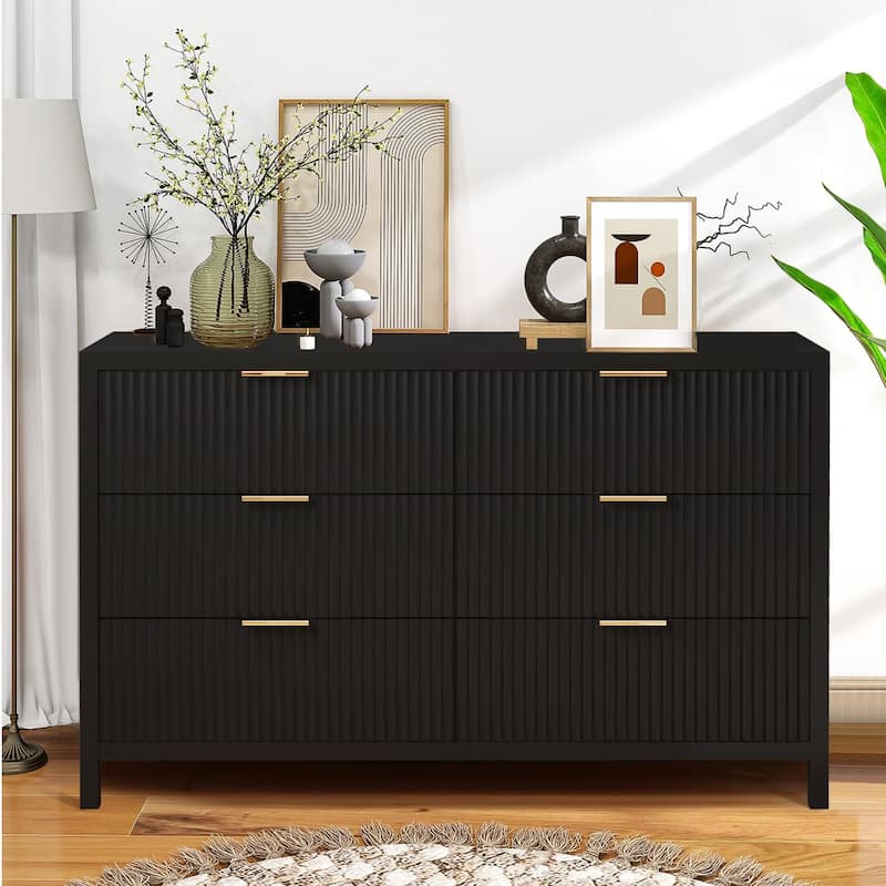 Wooden 6 Drawer Storage Dresser Cabinet/Chest of Drawers