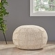 preview thumbnail 42 of 51, Yuny Handcrafted Modern Fabric Pouf by Christopher Knight Home Ivory