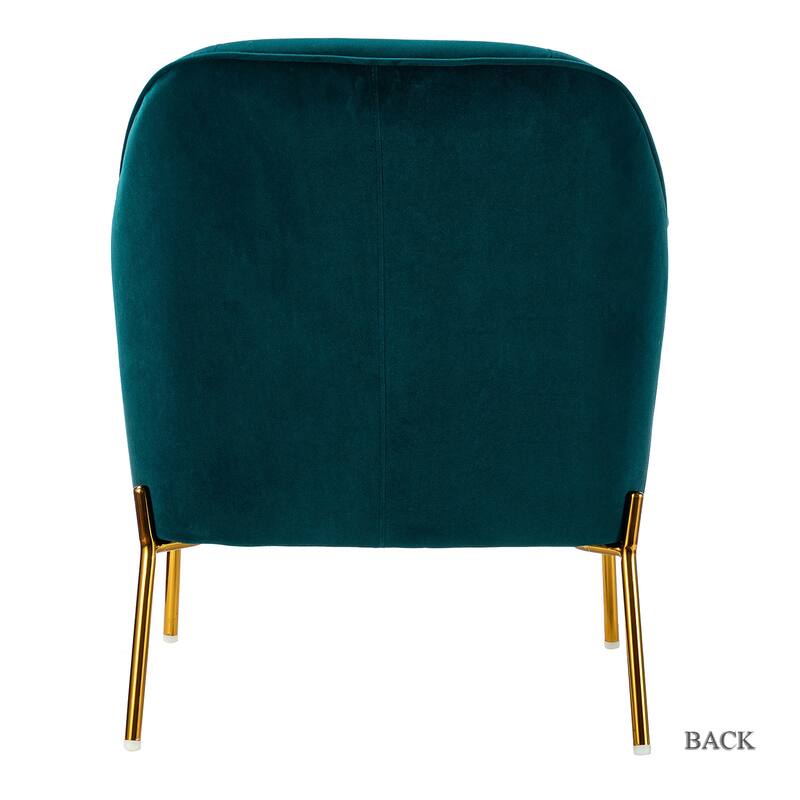 Marina Modern Velvet Accent Chair with Golden Legs Set of 2 by HULALA HOME