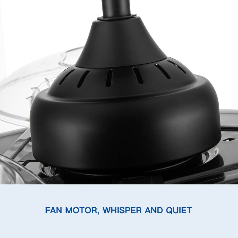 42 in. Black Frame Retractable Ceiling Fan with Remote Control