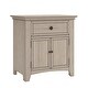 preview thumbnail 6 of 13, Copper Grove Virrat 1-drawer Wood Cupboard Nightstand with Charging Station Antique White