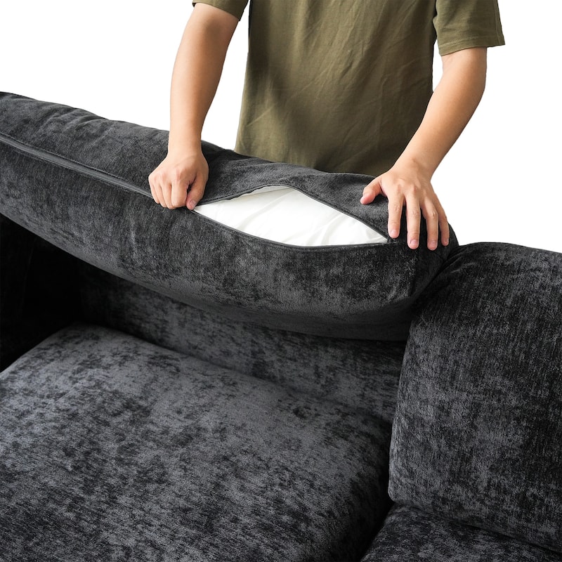 100.5'' V-shape Cloud Corner Sectional Sofa Chenille 5-Piece Modular Couch for Living Room Set