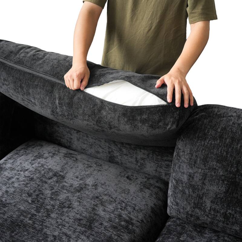 Cloud Couch Modular Sectional Sofa, 134" U Shaped Couch for Livingroom, Oversized Convertible Wide Seater with 2 Ottomans